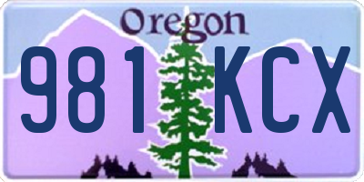 OR license plate 981KCX