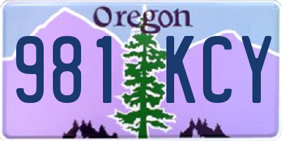 OR license plate 981KCY