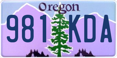 OR license plate 981KDA