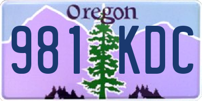 OR license plate 981KDC