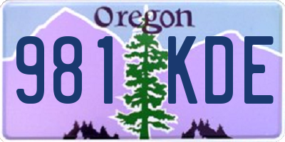 OR license plate 981KDE
