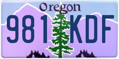 OR license plate 981KDF