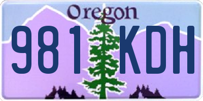 OR license plate 981KDH