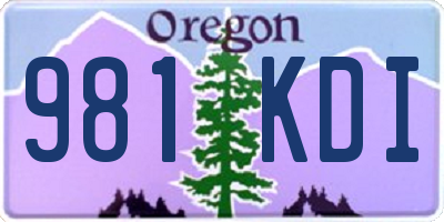 OR license plate 981KDI