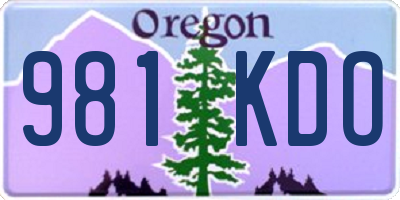 OR license plate 981KDO