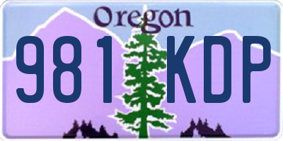 OR license plate 981KDP