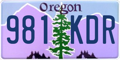 OR license plate 981KDR
