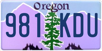 OR license plate 981KDU