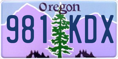 OR license plate 981KDX