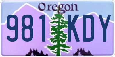 OR license plate 981KDY