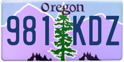 OR license plate 981KDZ