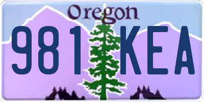 OR license plate 981KEA