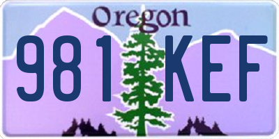 OR license plate 981KEF