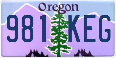 OR license plate 981KEG