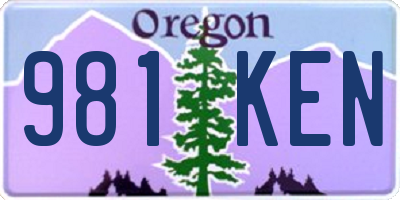 OR license plate 981KEN