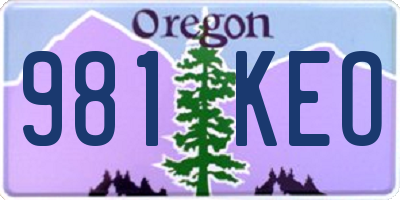 OR license plate 981KEO