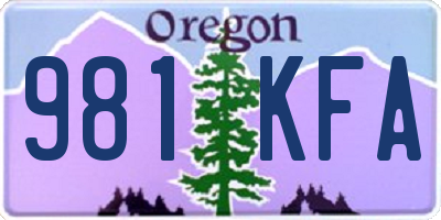 OR license plate 981KFA