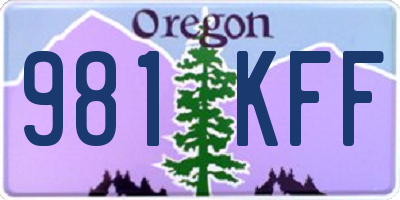 OR license plate 981KFF