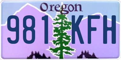 OR license plate 981KFH