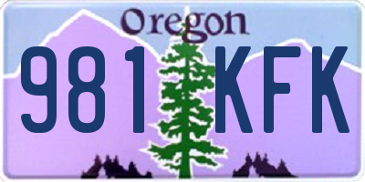 OR license plate 981KFK