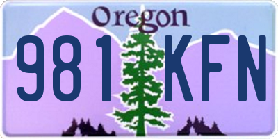OR license plate 981KFN