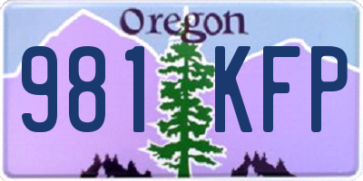 OR license plate 981KFP