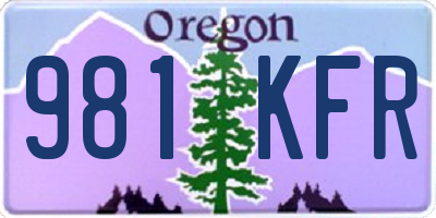 OR license plate 981KFR