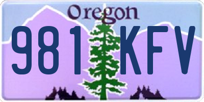 OR license plate 981KFV