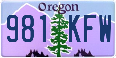 OR license plate 981KFW