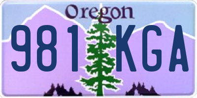 OR license plate 981KGA