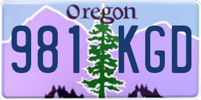 OR license plate 981KGD