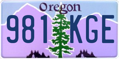 OR license plate 981KGE