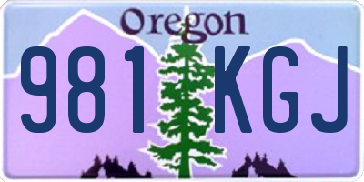OR license plate 981KGJ
