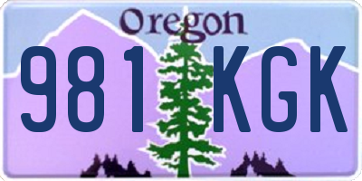 OR license plate 981KGK