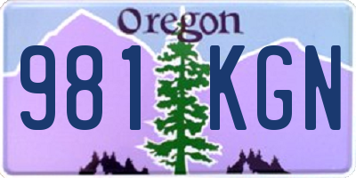 OR license plate 981KGN