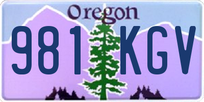 OR license plate 981KGV