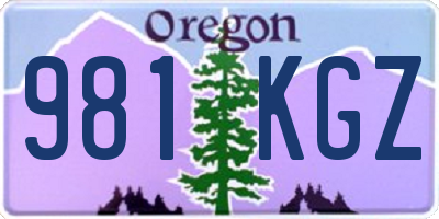 OR license plate 981KGZ