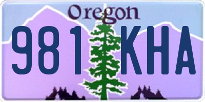 OR license plate 981KHA