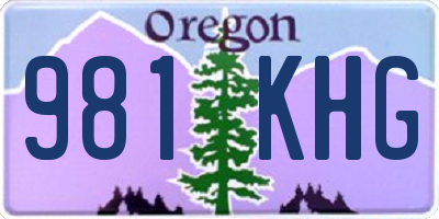 OR license plate 981KHG