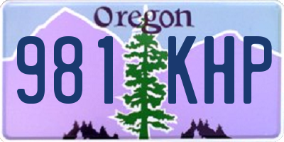 OR license plate 981KHP