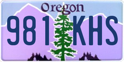 OR license plate 981KHS
