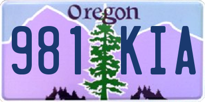 OR license plate 981KIA