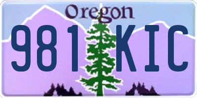 OR license plate 981KIC