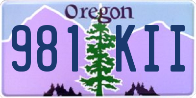 OR license plate 981KII