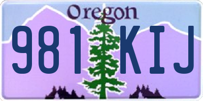 OR license plate 981KIJ