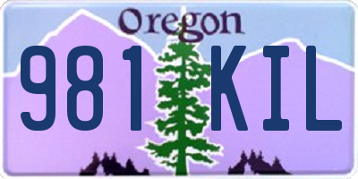 OR license plate 981KIL