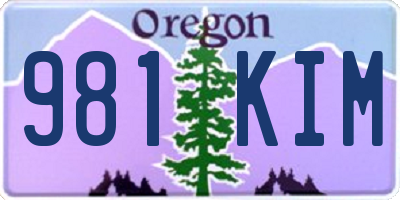 OR license plate 981KIM