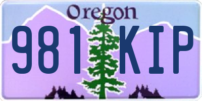 OR license plate 981KIP