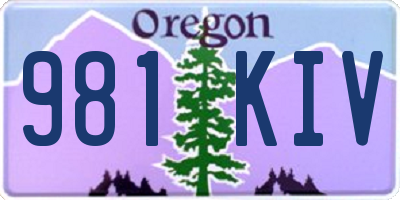 OR license plate 981KIV