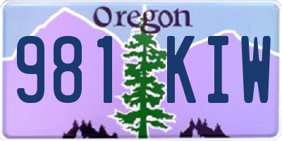 OR license plate 981KIW